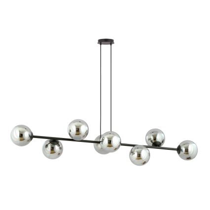 Luster na sajli ROSSI 8xE14/10W/230V crno/sivo