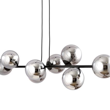 Luster na sajli ROSSI 8xE14/10W/230V crno/sivo