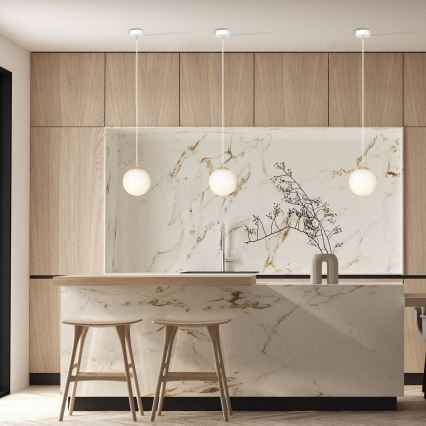 Luster na sajli ROYAL 1xE14/10W/230V pr. 14 cm bela
