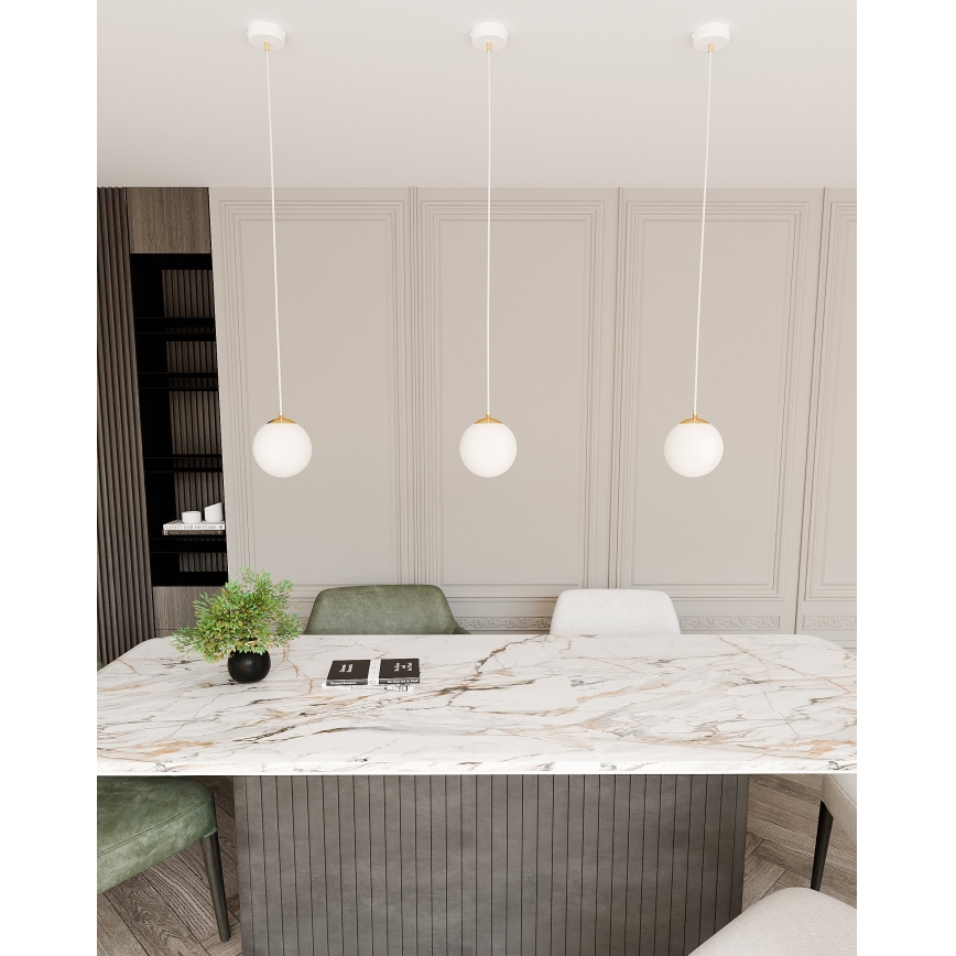 Luster na sajli ROYAL 1xE14/10W/230V pr. 14 cm bela