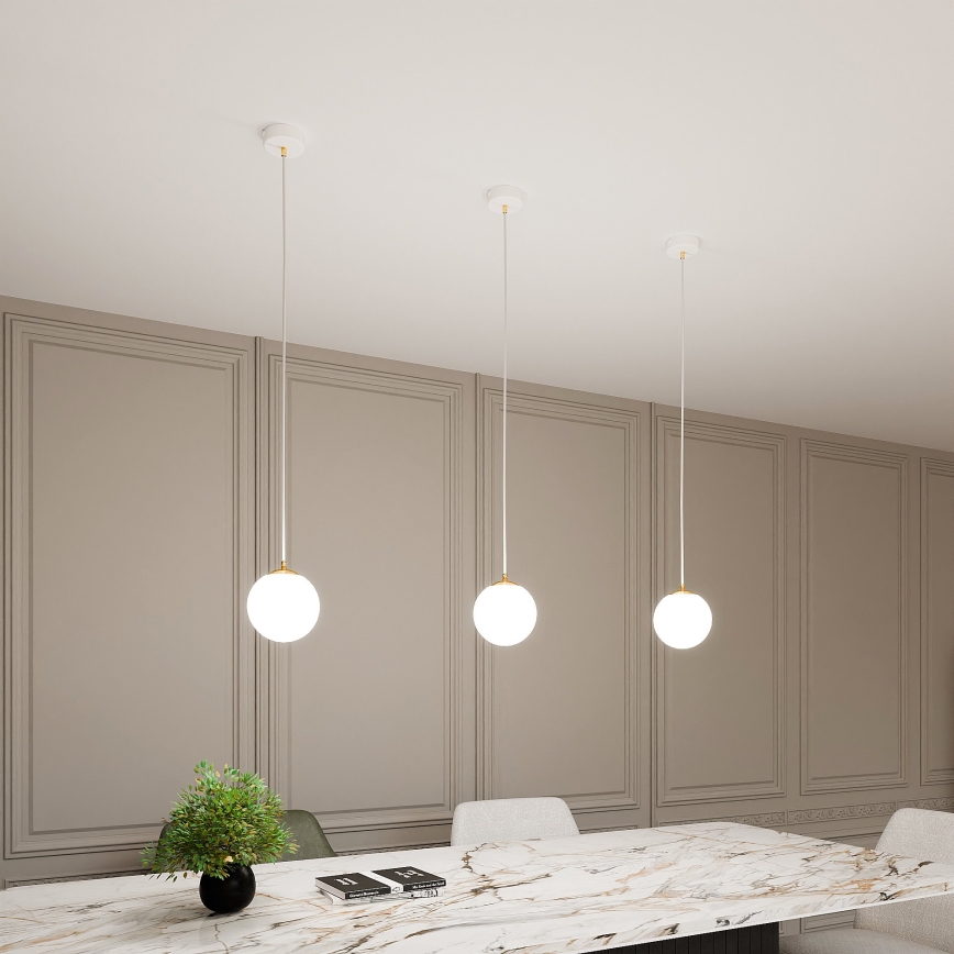 Luster na sajli ROYAL 1xE14/10W/230V pr. 14 cm bela