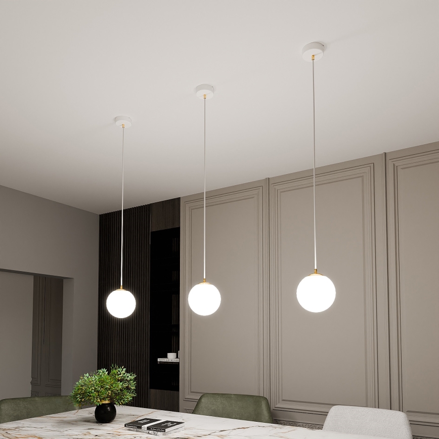 Luster na sajli ROYAL 1xE14/10W/230V pr. 14 cm bela