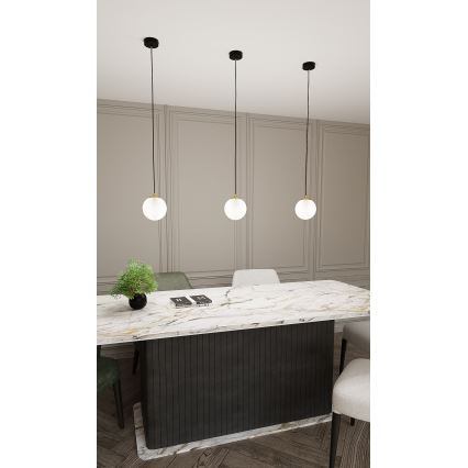 Luster na sajli ROYAL 1xE14/10W/230V pr. 14 cm crno