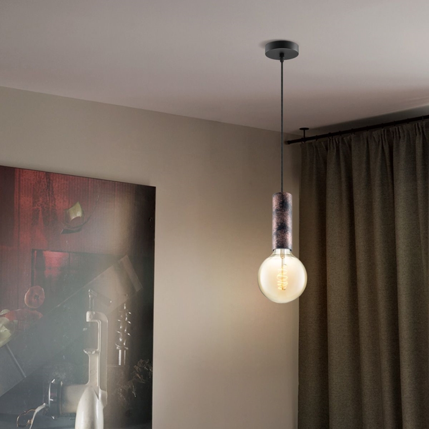 Luster na sajli SAGA 1xE27/40W/230V crno/bronzana