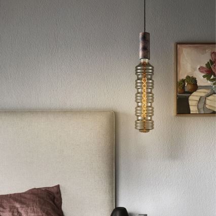 Luster na sajli SAGA 1xE27/40W/230V crno/bronzana