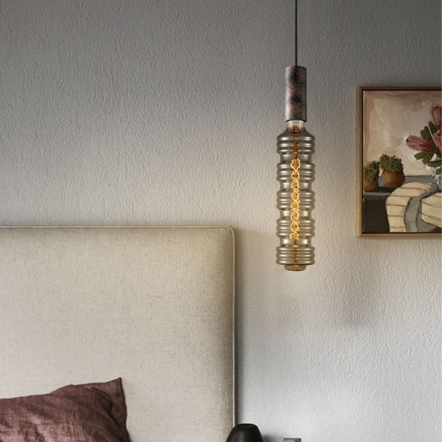 Luster na sajli SAGA 1xE27/40W/230V crno/bronzana
