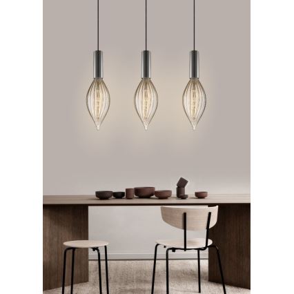 Luster na sajli SAGA 1xE27/40W/230V crno