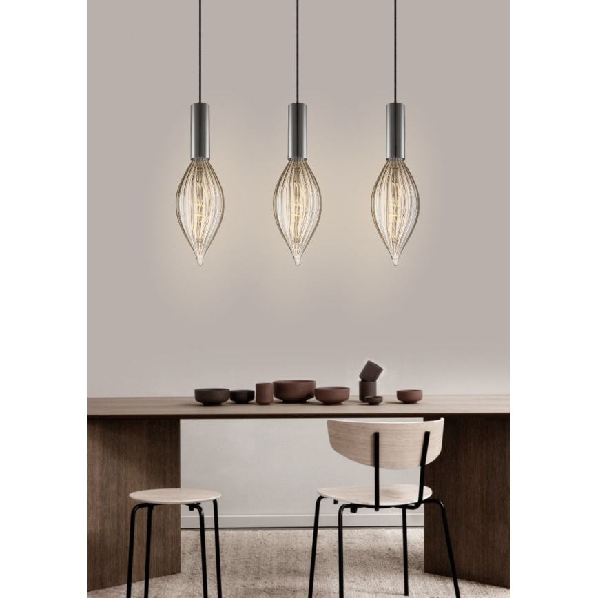 Luster na sajli SAGA 1xE27/40W/230V crno