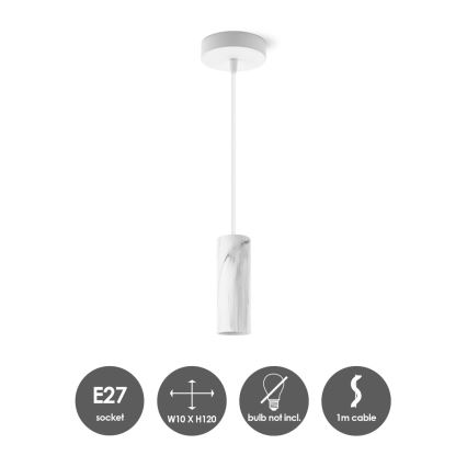 Luster na sajli SAGA 1xE27/40W/230V mermerna
