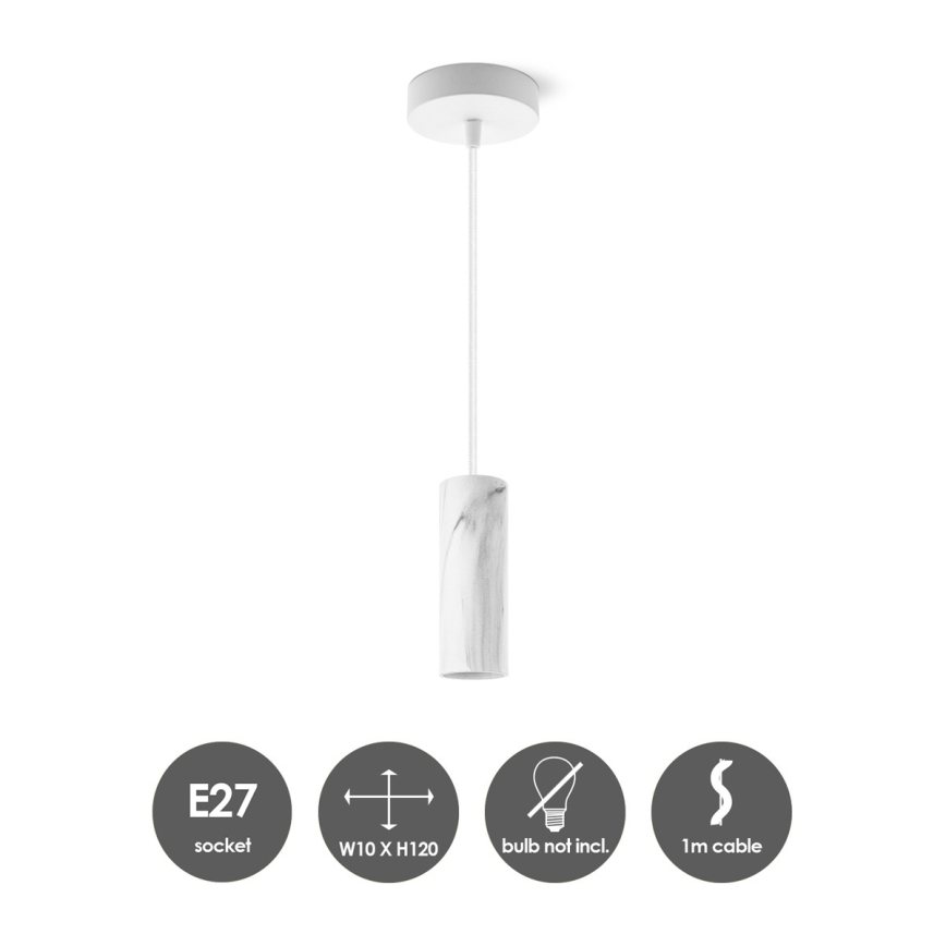 Luster na sajli SAGA 1xE27/40W/230V mermerna