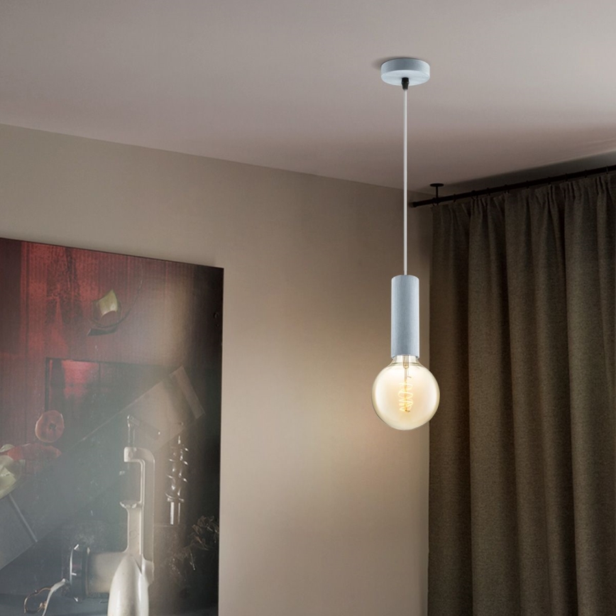 Luster na sajli SAGA 1xE27/40W/230V sivo