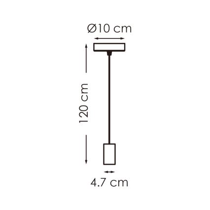 Luster na sajli SAGA 1xE27/40W/230V sivo