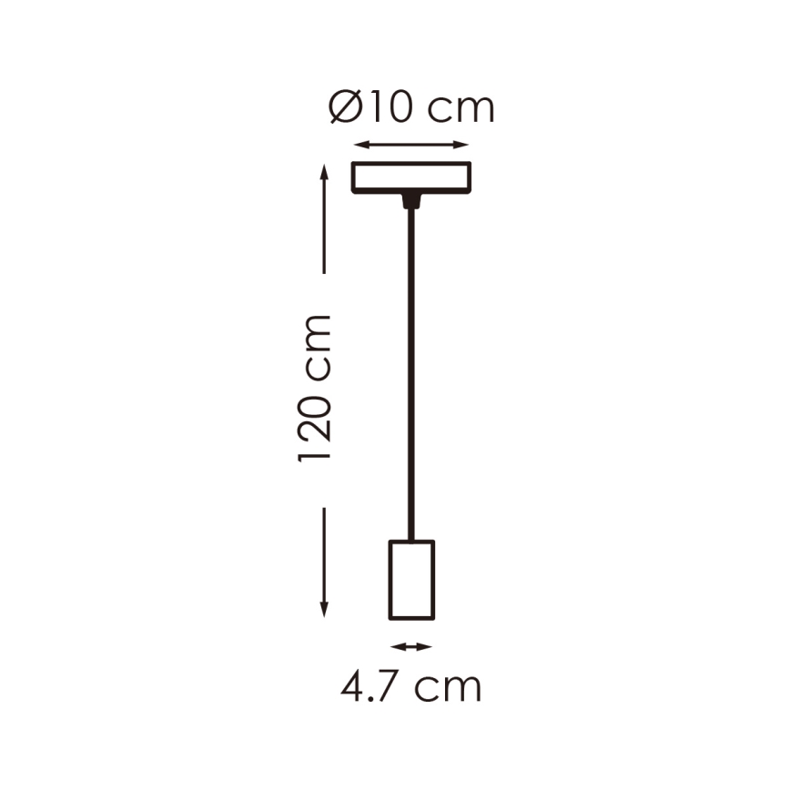 Luster na sajli SAGA 1xE27/40W/230V sivo