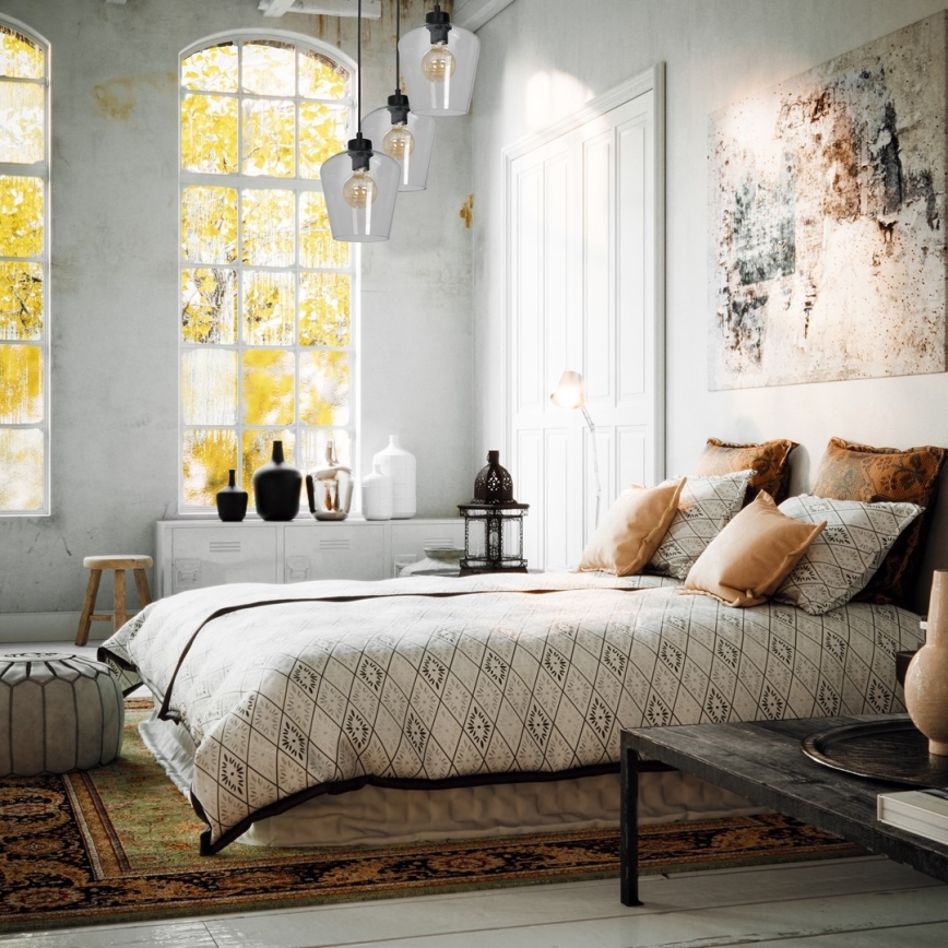 Luster na sajli SANTIAGO 3xE27/60W/230V proziran