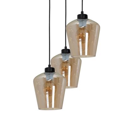 Luster na sajli SANTIAGO 3xE27/60W/230V smeđa