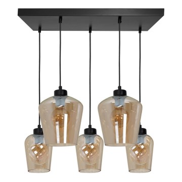 Luster na sajli SANTIAGO 5xE27/60W/230V braon