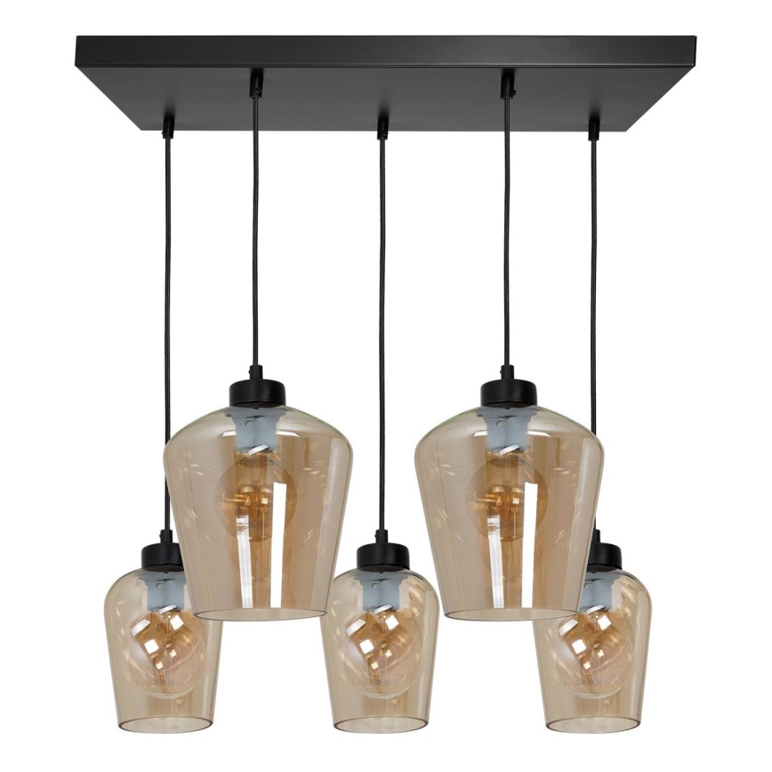 Luster na sajli SANTIAGO 5xE27/60W/230V braon