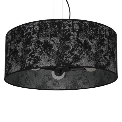 Luster na sajli SATINO 3xE27/60W/230V crno/sivo