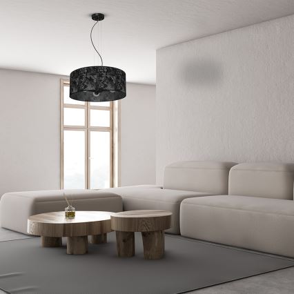 Luster na sajli SATINO 3xE27/60W/230V crno/sivo