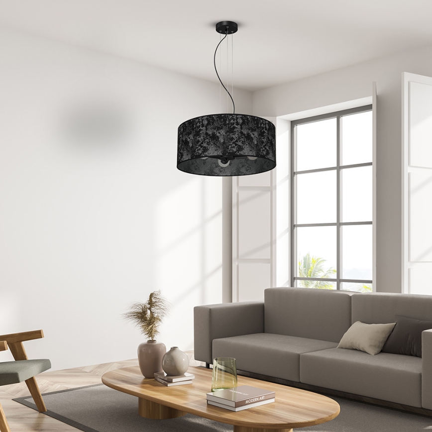 Luster na sajli SATINO 3xE27/60W/230V crno/sivo
