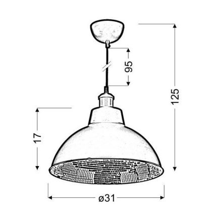 Luster na sajli SCRIMI 1xE27/60W/230V
