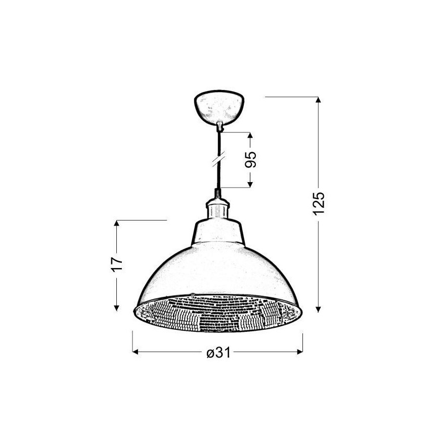 Luster na sajli SCRIMI 1xE27/60W/230V