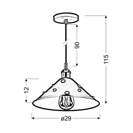 Luster na sajli SCRIMI 1xE27/60W/230V