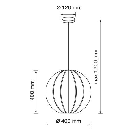 Luster na sajli SENSAI 1xE27/20W/230V pr. 40 cm crno