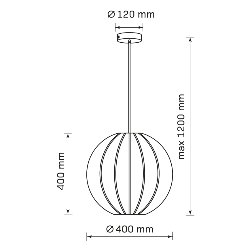 Luster na sajli SENSAI 1xE27/20W/230V pr. 40 cm crno