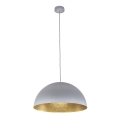 Luster na sajli SFERA 1xE27/60W/230V prečnik 35 cm siva/zlatna