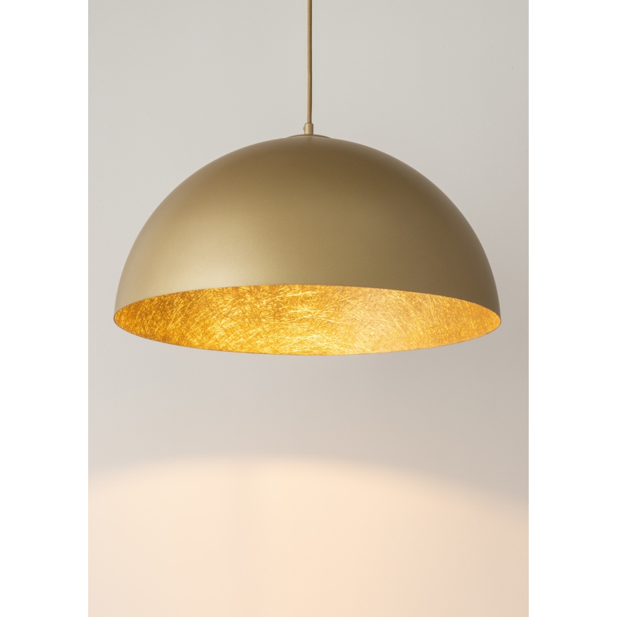 Luster na sajli SFERA 1xE27/60W/230V prečnik 35 cm zlatna