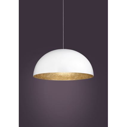Luster na sajli SFERA 1xE27/60W/230V Ø 35 cm bela/zlatna