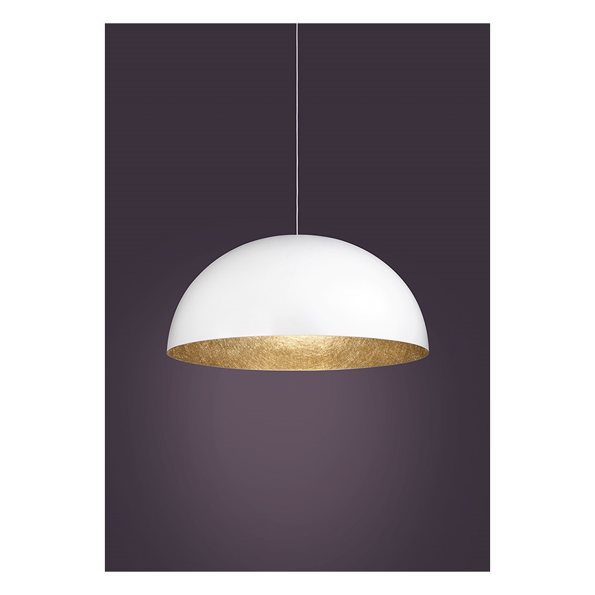 Luster na sajli SFERA 1xE27/60W/230V Ø 35 cm bela/zlatna