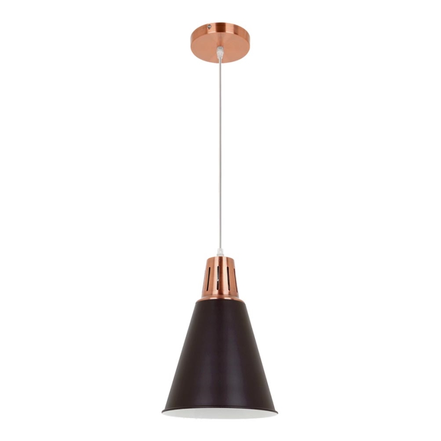 Luster na sajli SHADE 1xE27/15W/230V bakrena/crno