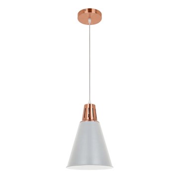 Luster na sajli SHADE 1xE27/15W/230V bakrena/sivo