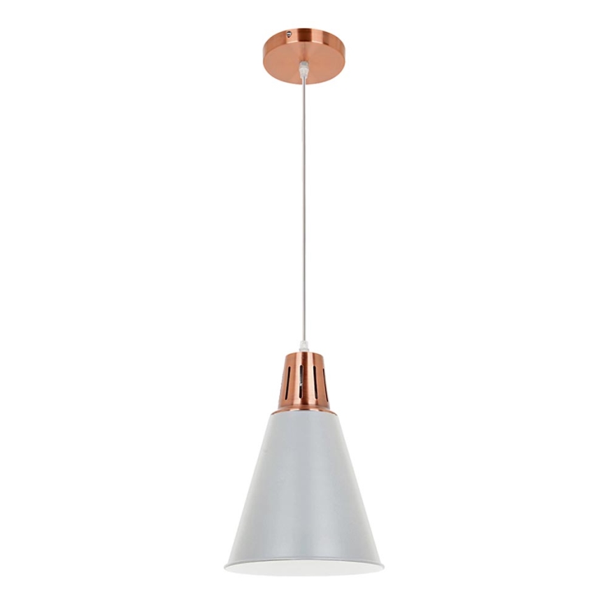 Luster na sajli SHADE 1xE27/15W/230V bakrena/sivo