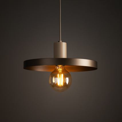 Luster na sajli SILA 1xE27/15W/230V pr. 30 cm braon/bež