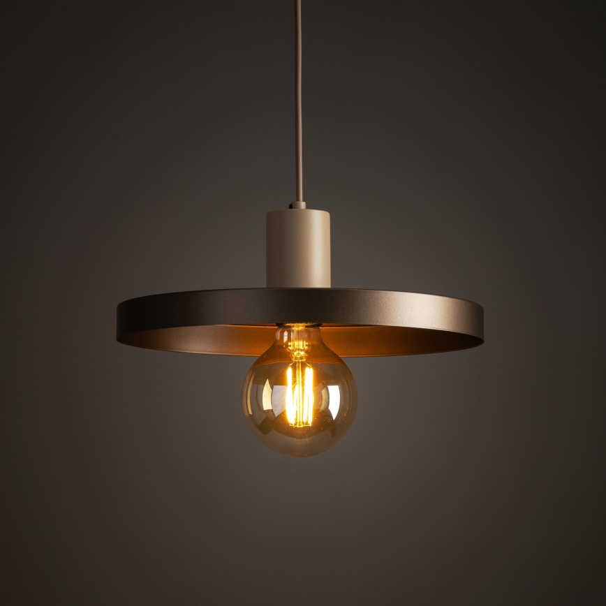 Luster na sajli SILA 1xE27/15W/230V pr. 30 cm braon/bež