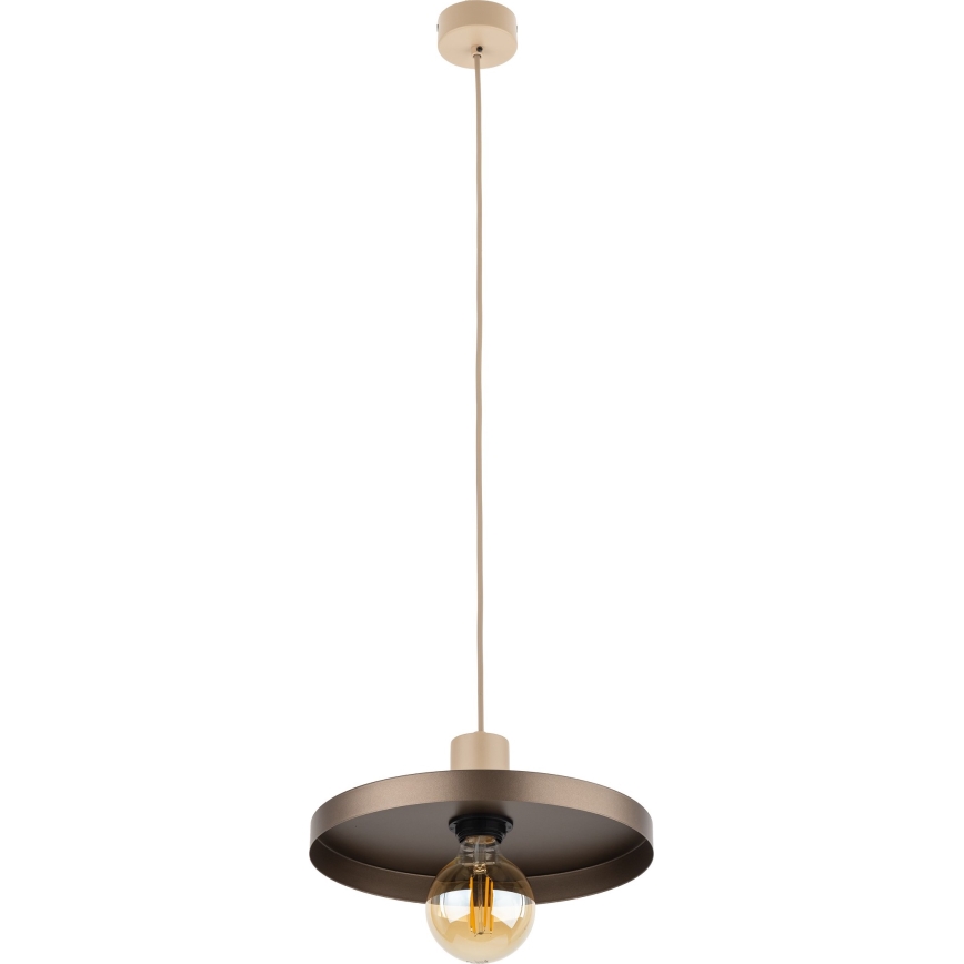 Luster na sajli SILA 1xE27/15W/230V pr. 30 cm braon/bež