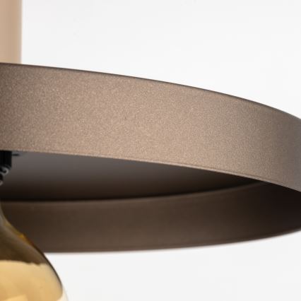 Luster na sajli SILA 1xE27/15W/230V pr. 30 cm braon/bež