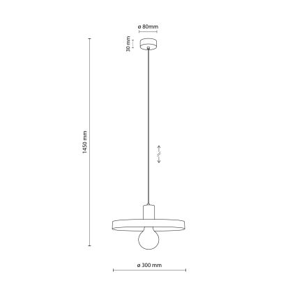 Luster na sajli SILA 1xE27/15W/230V pr. 30 cm braon/bež