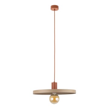Luster na sajli SILA 1xE27/15W/230V pr. 40 cm bež/cigla