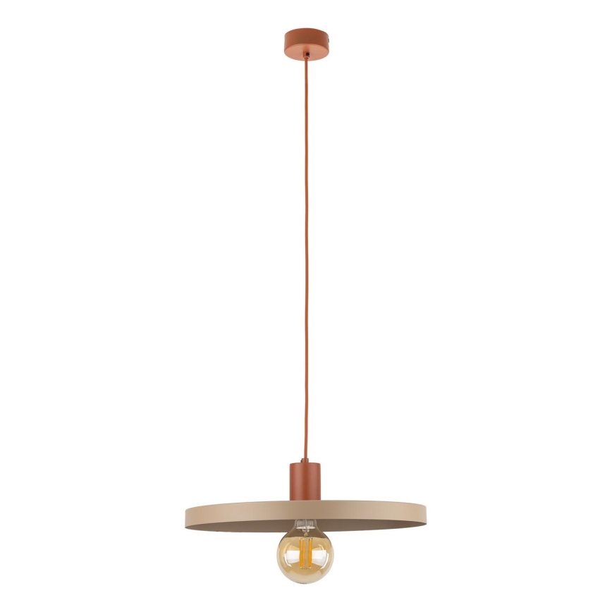 Luster na sajli SILA 1xE27/15W/230V pr. 40 cm bež/cigla