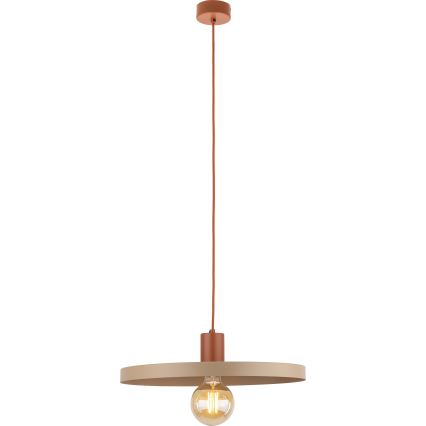 Luster na sajli SILA 1xE27/15W/230V pr. 40 cm bež/cigla