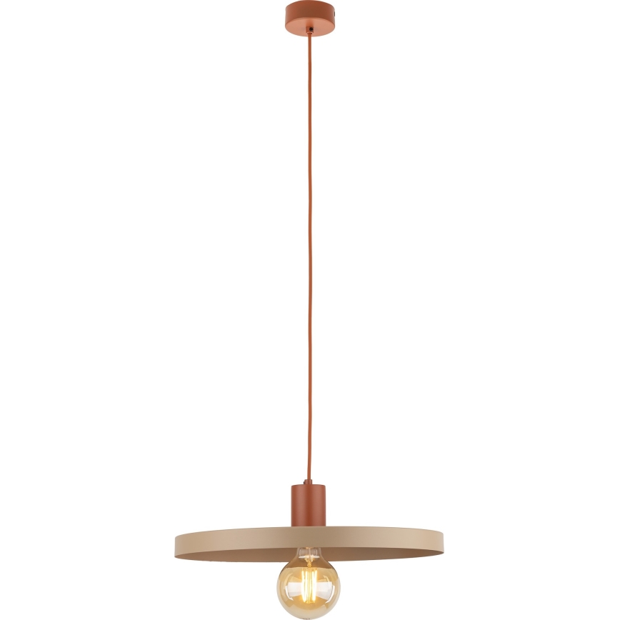 Luster na sajli SILA 1xE27/15W/230V pr. 40 cm bež/cigla