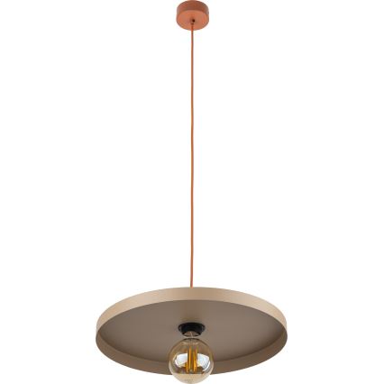 Luster na sajli SILA 1xE27/15W/230V pr. 40 cm bež/cigla