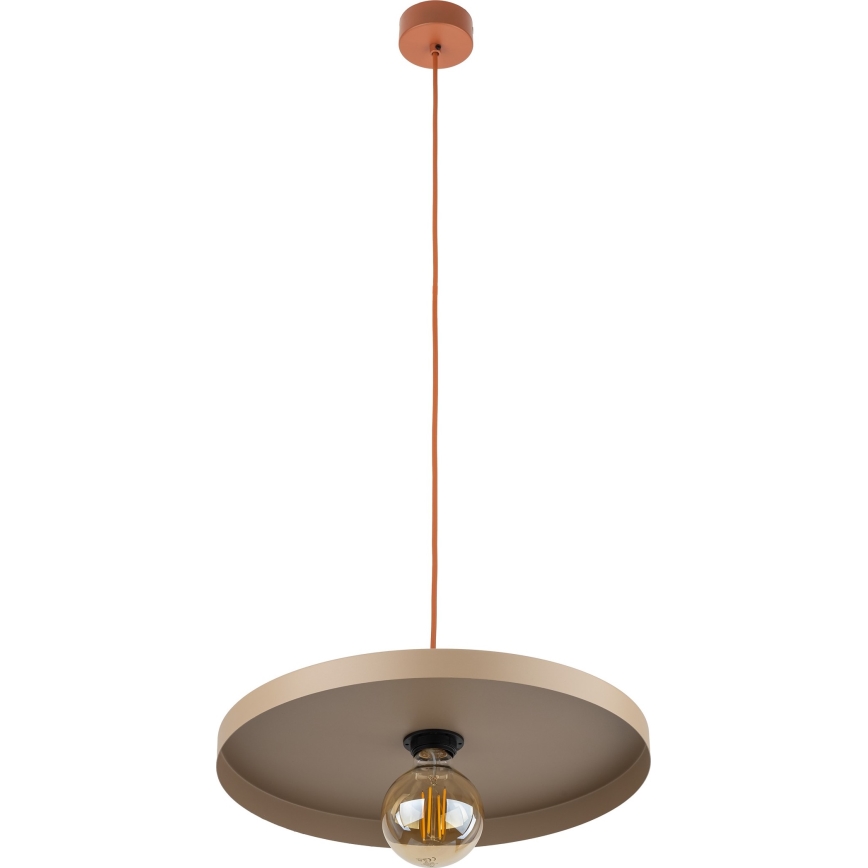 Luster na sajli SILA 1xE27/15W/230V pr. 40 cm bež/cigla
