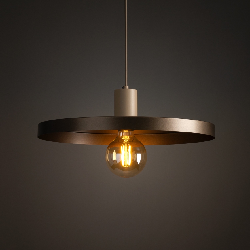 Luster na sajli SILA 1xE27/15W/230V pr. 40 cm braon/bež