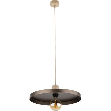 Luster na sajli SILA 1xE27/15W/230V pr. 40 cm braon/bež