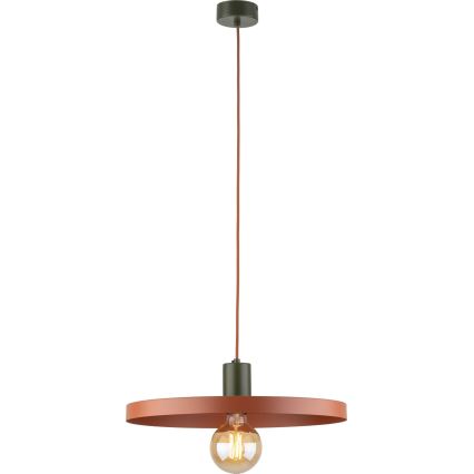 Luster na sajli SILA 1xE27/15W/230V pr. 40 cm cigla/zelena